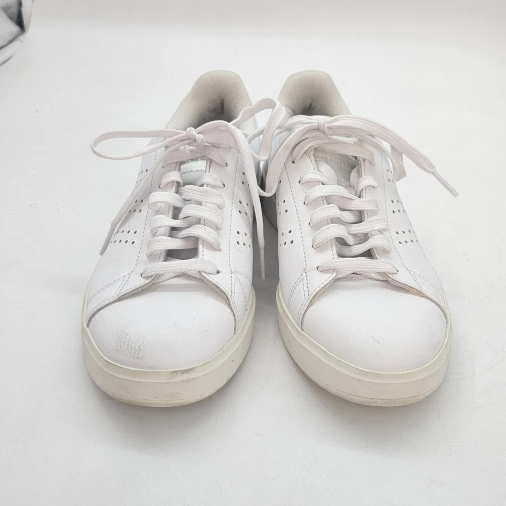 Adidas Advantage 2.0 White Metallic Heel Sneakers Women’s 6 Classic Casual Stree